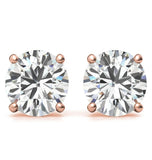 Moissanite Round Cut Push Back Stud Earrings