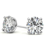 Moissanite Round Cut Push Back Stud Earrings