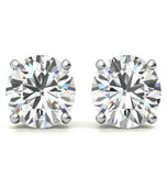 Moissanite Round Cut Push Back Stud Earrings