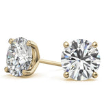 Moissanite Round Cut Push Back Stud Earrings