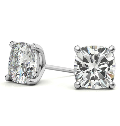 Cushion Cut Moissanite Stud Earrings