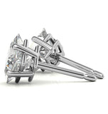 Princess Cut Moissanite Basket Prong Stud Earing