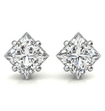 Princess Cut Moissanite Basket Prong Stud Earing