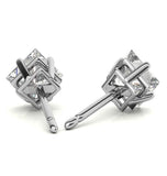 Princess Cut Moissanite Basket Prong Stud Earing