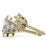 Princess Cut Moissanite Basket Prong Stud Earing