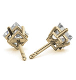 Princess Cut Moissanite Basket Prong Stud Earing