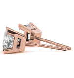 Princess Cut Moissanite Solitaire Stud Earring