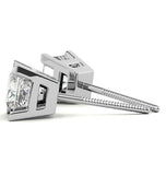 Princess Cut Moissanite Solitaire Stud Earring