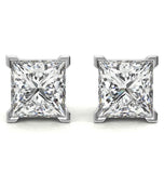 Princess Cut Moissanite Solitaire Stud Earring