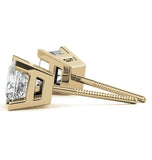 Princess Cut Moissanite Solitaire Stud Earring