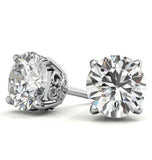 Round Brilliant Cut Moissanite Solitaire Stud Earrings