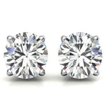 Round Brilliant Cut Moissanite Solitaire Stud Earrings