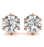 Round Cut Moissanite Push Back Stud Earring