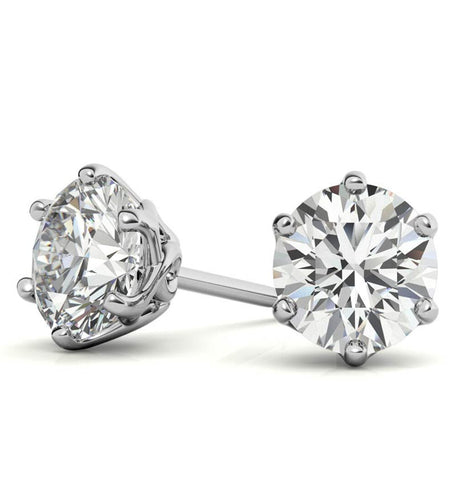 Round Brilliant Cut Moissanite Solitaire Earring For Women's