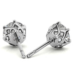 Round Cut Moissanite Push Back Stud Earring