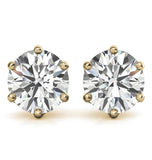 Round Cut Moissanite Push Back Stud Earring