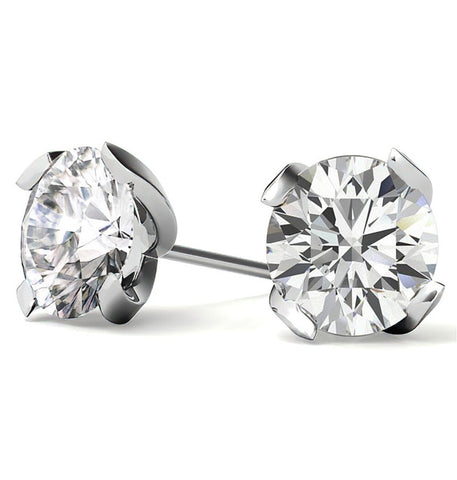 Round Cut Moissanite Unique Earring