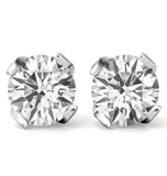 Round Cut Moissanite Unique Prong Solitaire Stud Earring