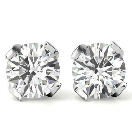 Round Cut Moissanite Unique Earring