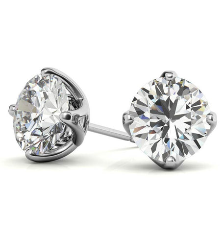 Round Brilliant Cut Stud Earring For Women