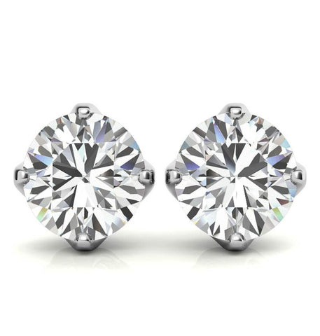 Round Brilliant Cut Stud Earring For Women