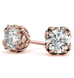 VVS1 Moissanite Round Brilliant Cut Solitaire Earrings