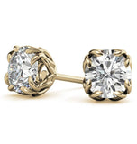 VVS1 Moissanite Round Brilliant Cut Solitaire Earrings