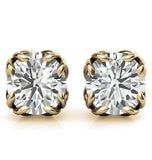 VVS1 Moissanite Round Brilliant Cut Solitaire Earrings