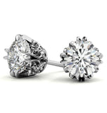 Colorless Moissanite Round Cut Earrings For Her