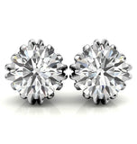 Colorless Moissanite Round Cut Earrings For Her