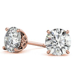 Moissanite Cut Round Cut Stud Push Back Earrings