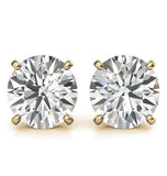 Moissanite Cut Round Cut Stud Push Back Earrings