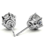 Round Cut Moissanite Six Prong Stud Earrings