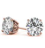 Unique Prong Round Cut VVS1 Moissanite Earring