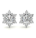 Round Cut Moissanite Sunflower Stud Earring