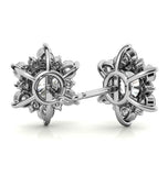 Round Cut Moissanite Sunflower Stud Earring