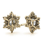 Round Cut Moissanite Sunflower Stud Earring