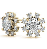 Round Cut Moissanite Halo Stud Earring For Women's