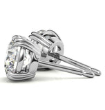 Double Claw Prong Round Cut Moissanite Stud Earring