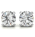 Round Cut Moissanite Heart Prong Stud Earring