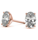 Oval Cut Moissanite Solitaire Stud Earrings