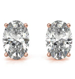 Oval Cut Moissanite Solitaire Stud Earrings