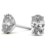 Oval Cut Moissanite Solitaire Stud Earrings