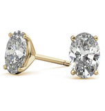 Oval Cut Moissanite Solitaire Stud Earrings