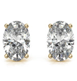 Oval Cut Moissanite Solitaire Stud Earrings