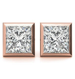 Princess Cut Bezel Set Moissanite Earring For Her