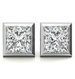 Princess Cut Bezel Set Moissanite Earring For Her