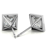 Princess Cut Bezel Set Moissanite Earring For Her