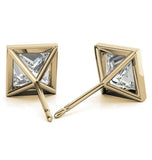 Princess Cut Bezel Set Moissanite Earring For Her