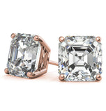 Asscher Cut Moissanite Diamond Stud Earring